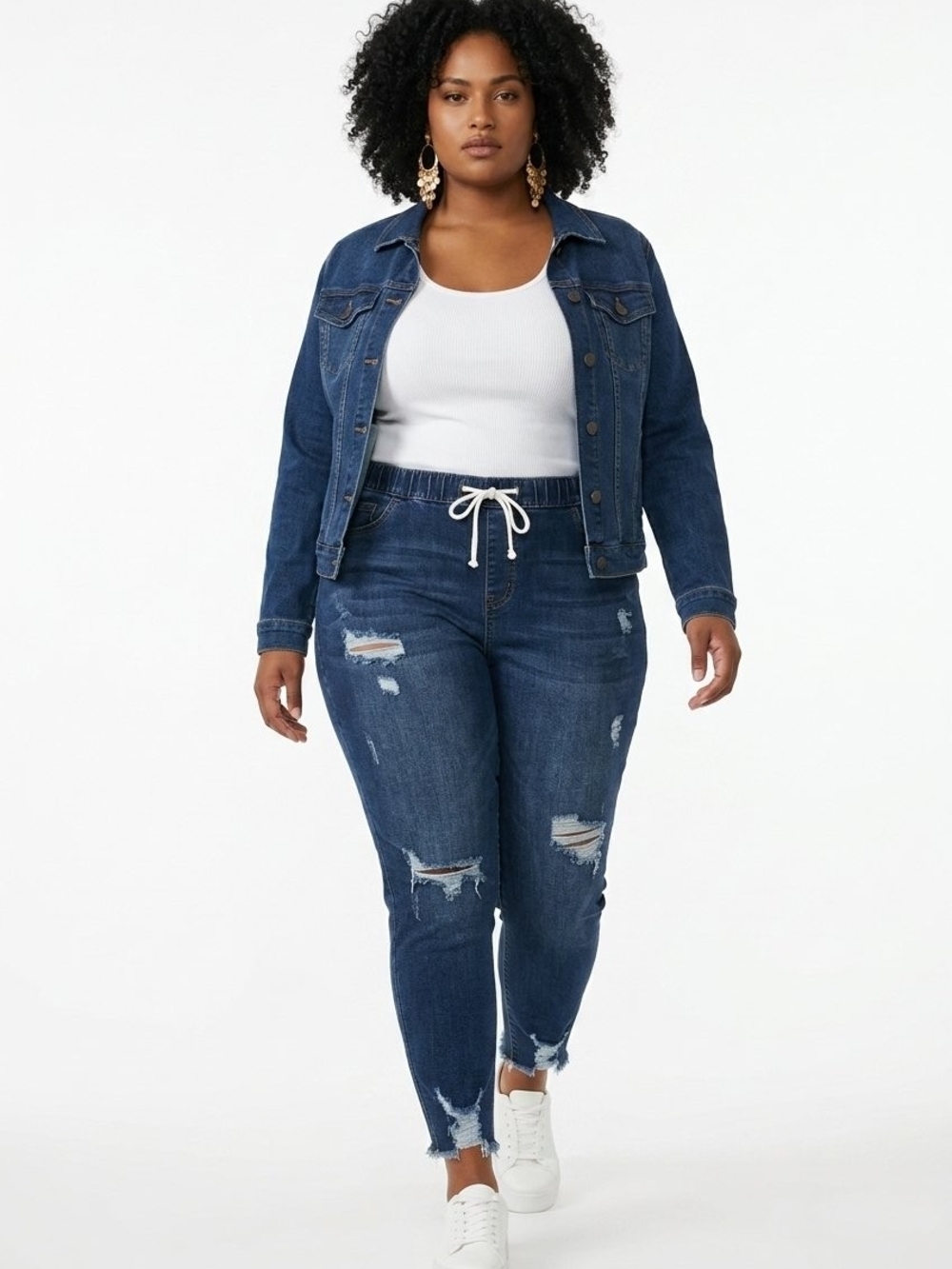 GUESS Women’s XL Distressed Denim Pull-On Skinny Jeans Raw Hem